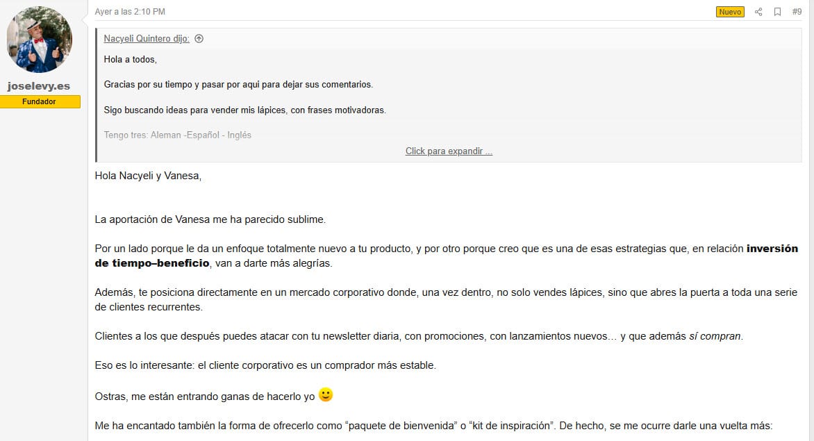 comentario sobre mi Estrategia - Lapices